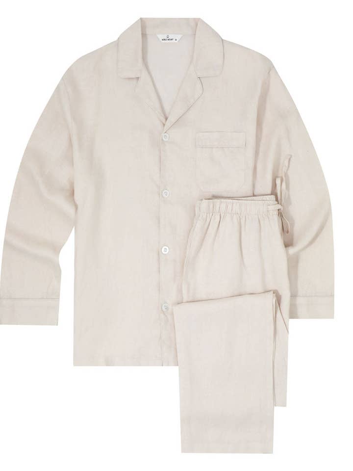 Noble Mount 100% Linen Men's Pajama Set for Summer for wholesale by Noble Mount