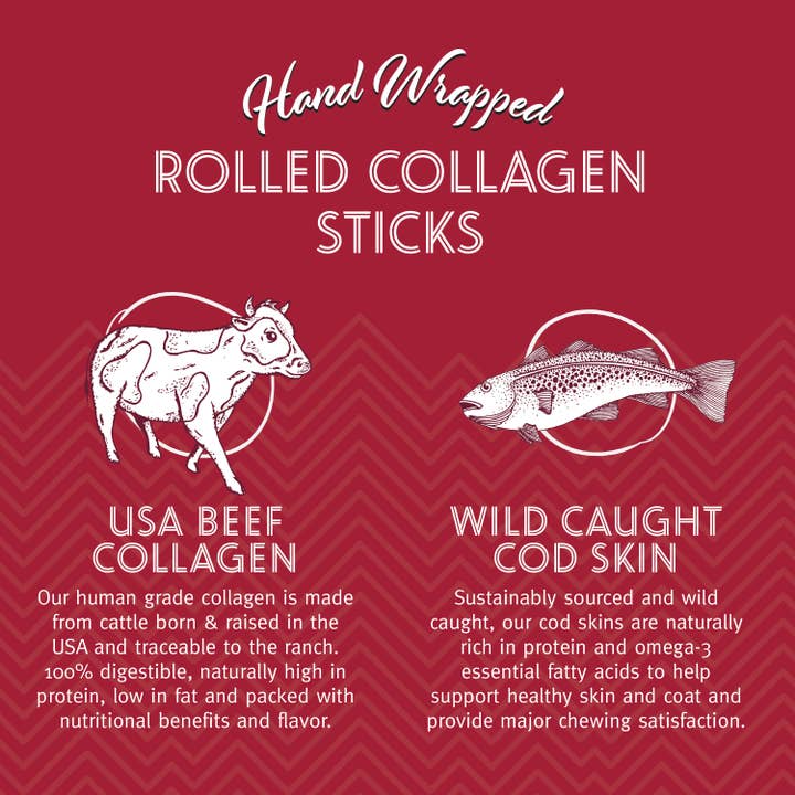 Icelandic+ - Wholesale Pet Treats - Dog - Rolled Beef Collagen Wrapped With Cod Skin 4" Chew Stick4