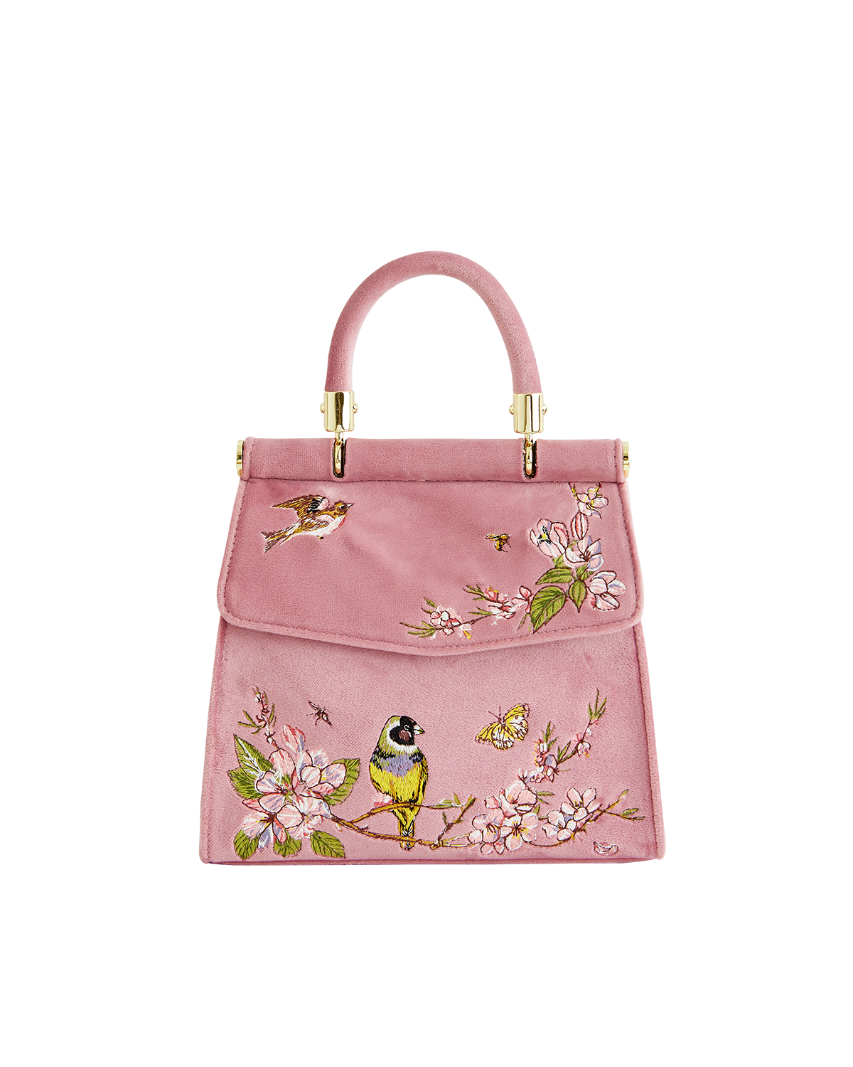 Fable England - Wholesale Tote Bag - Women's - Morning Song Bird Embroidered Mini Pink Tote - UK, US & EU3