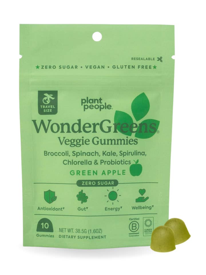 WonderGreens svampegummier i rejseformat for engroshandel hos Plant People