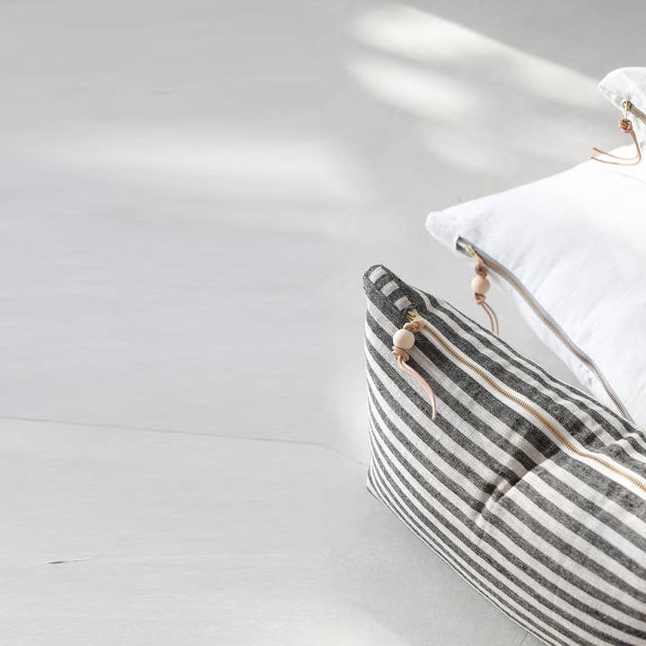 Celina Mancurti, LLC - Wholesale Lumbar pillow - The Stripe Lumbar Pillow - Heavy Linen2
