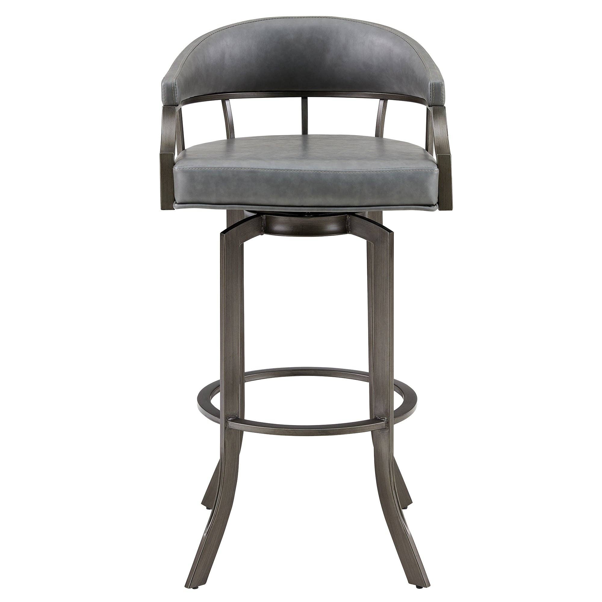 Armen Living - Wholesale Stool - Edy Modern Faux Leather and Metal Swivel Barstool18