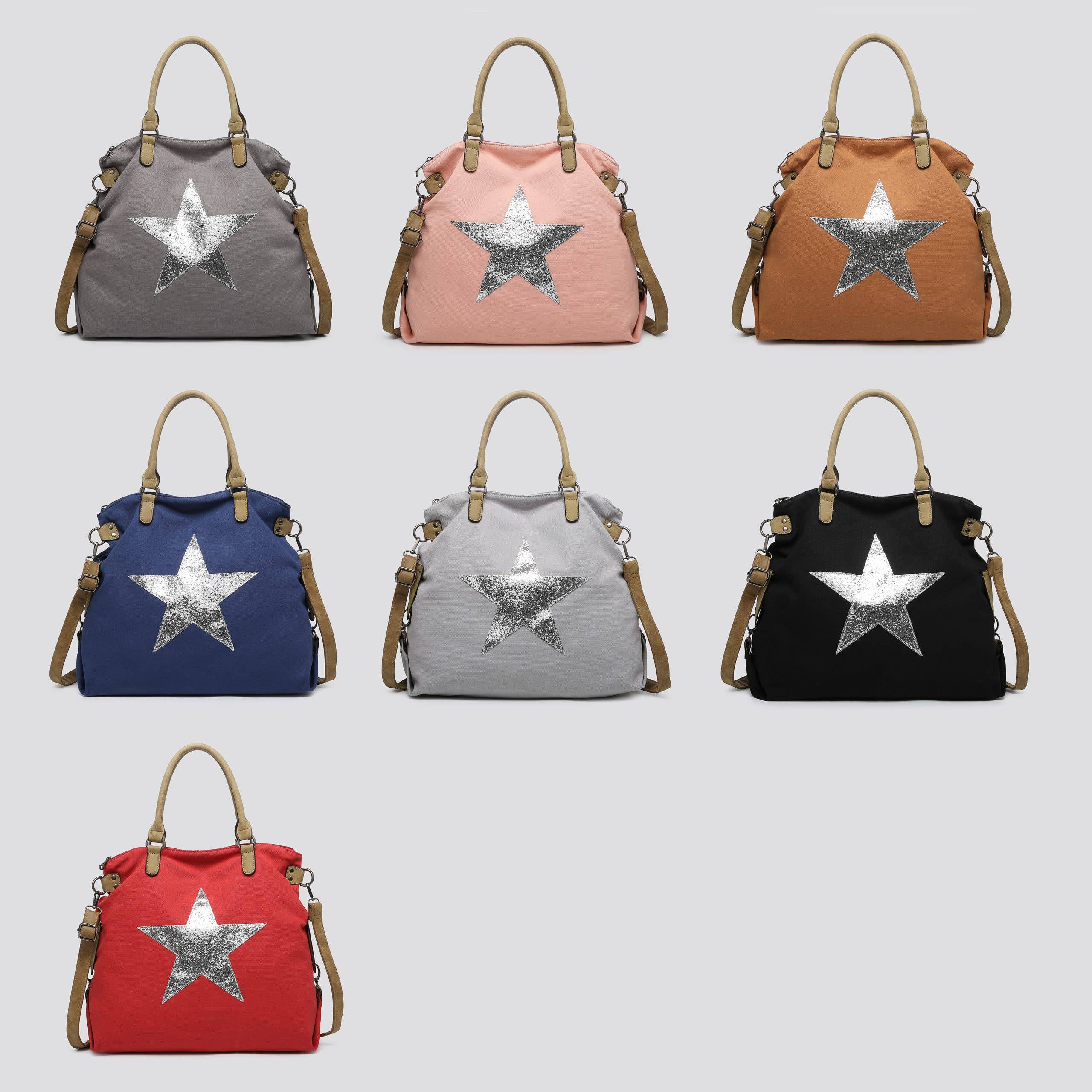 House of Milano - Wholesale Tote Bag - Women's - 2253 Large Canvas Star Bags11