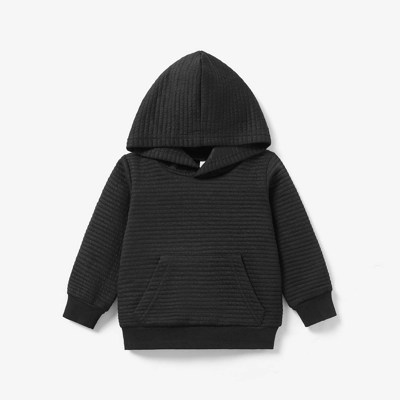 PatPat - Wholesale Hoodie - Kids - Girl/Boy Solid Color Textured Sweatshirt Hoodie1