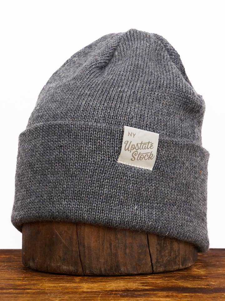 Grey American Mohair Beanie for wholesale by Upstate Stock