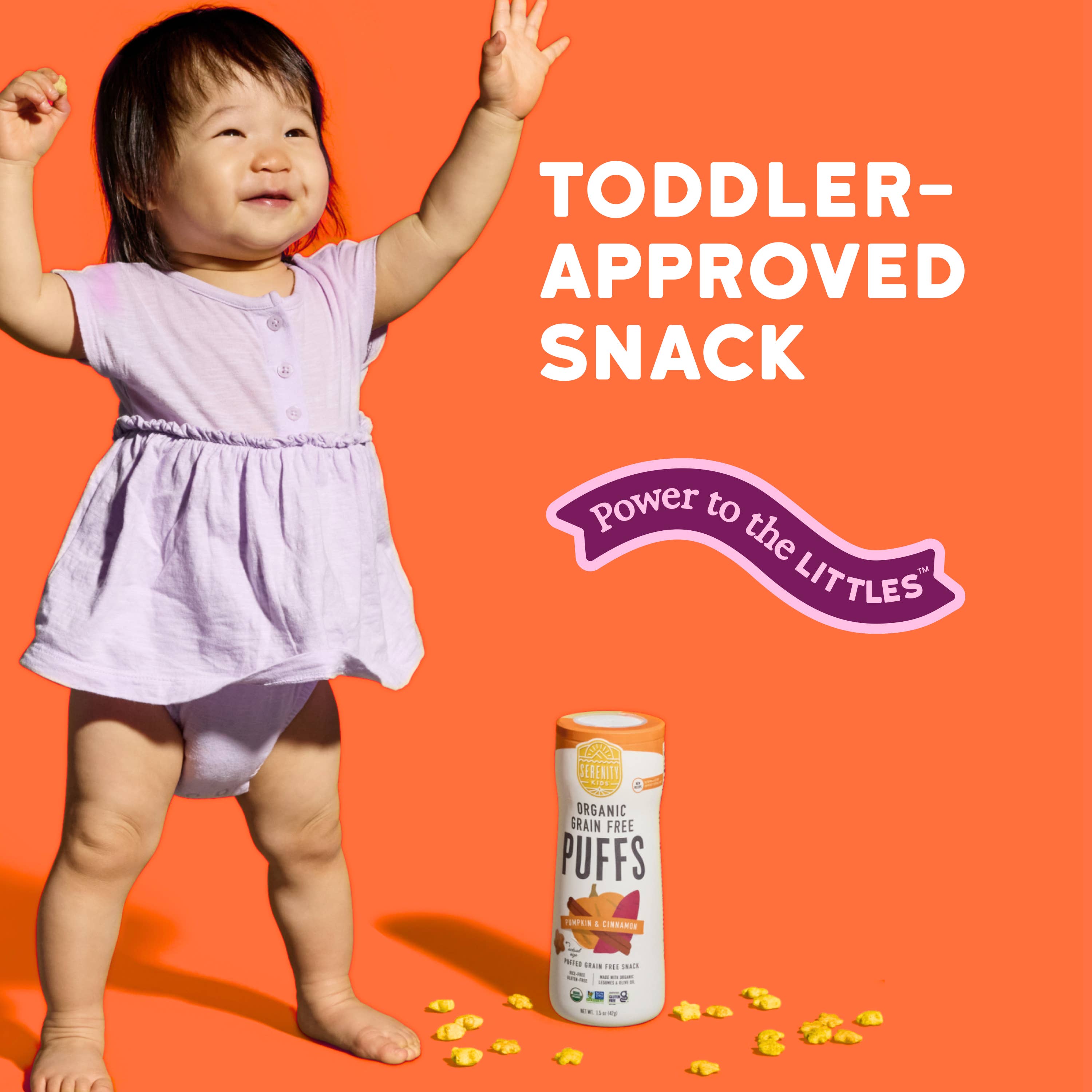 Serenity Kids - Wholesale Puffed Snack - Pumpkin & Cinnamon Organic Grain Free Puffs (6 Cans)4