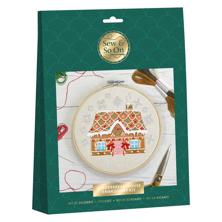 Sew & So On Embroidery Kit – Gingerbread House for wholesale by West Design Products