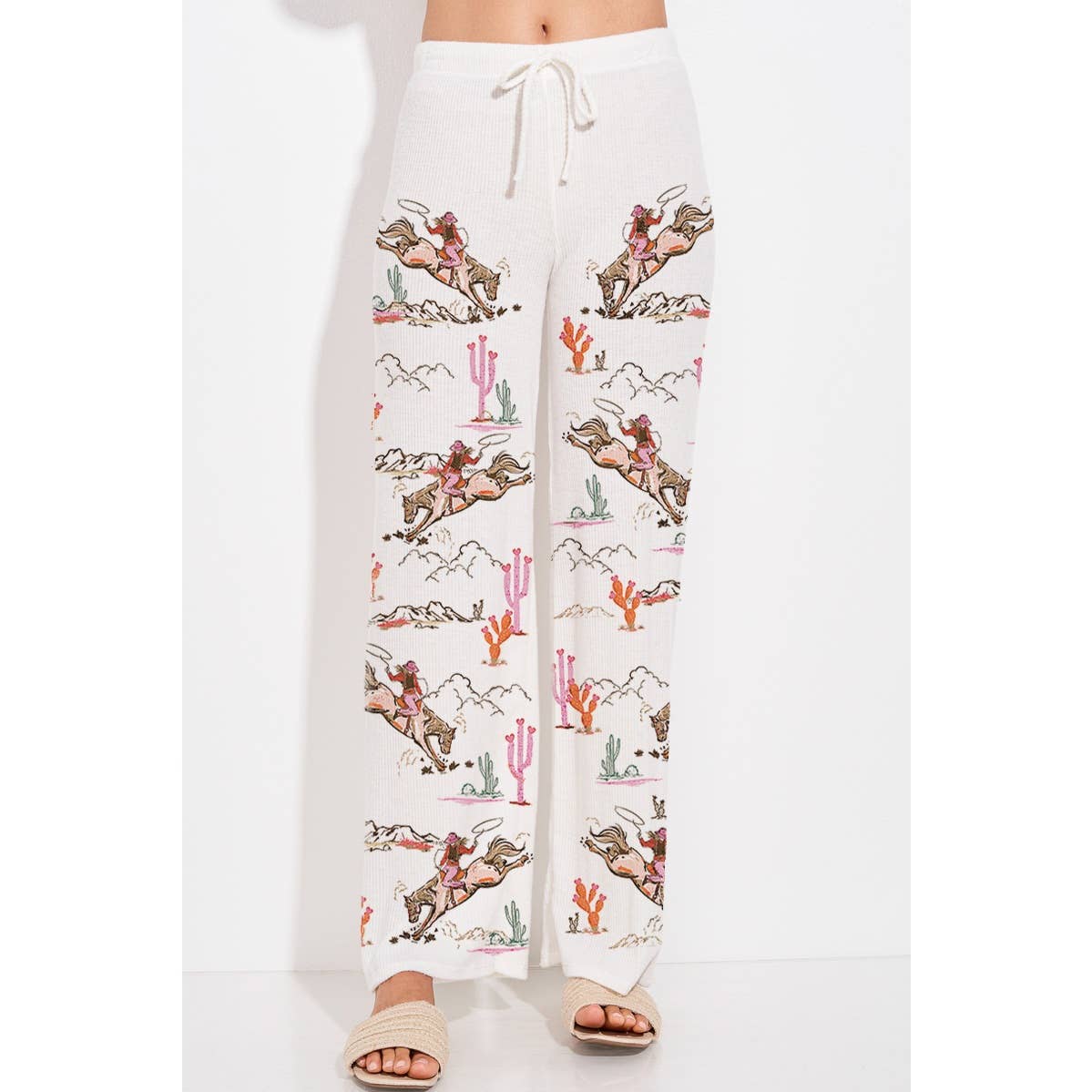 Phil Love - Wholesale Lounge Set - Women's - Desert Cowgirl Print Rib Hoodie Loungewear Set 10