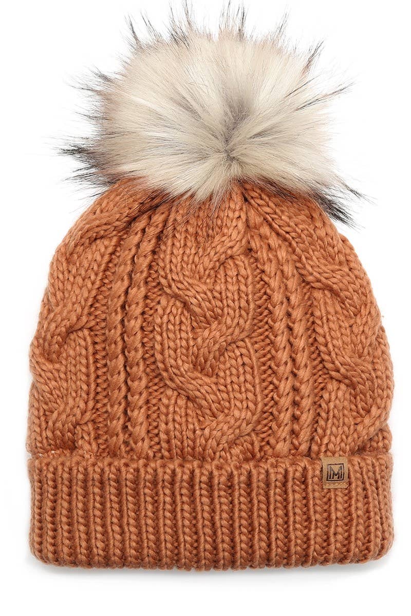Fashion City - Wholesale Beanie - Women's - Women's Faux Fur Pom Beanie Hat with Sherpa Lining9