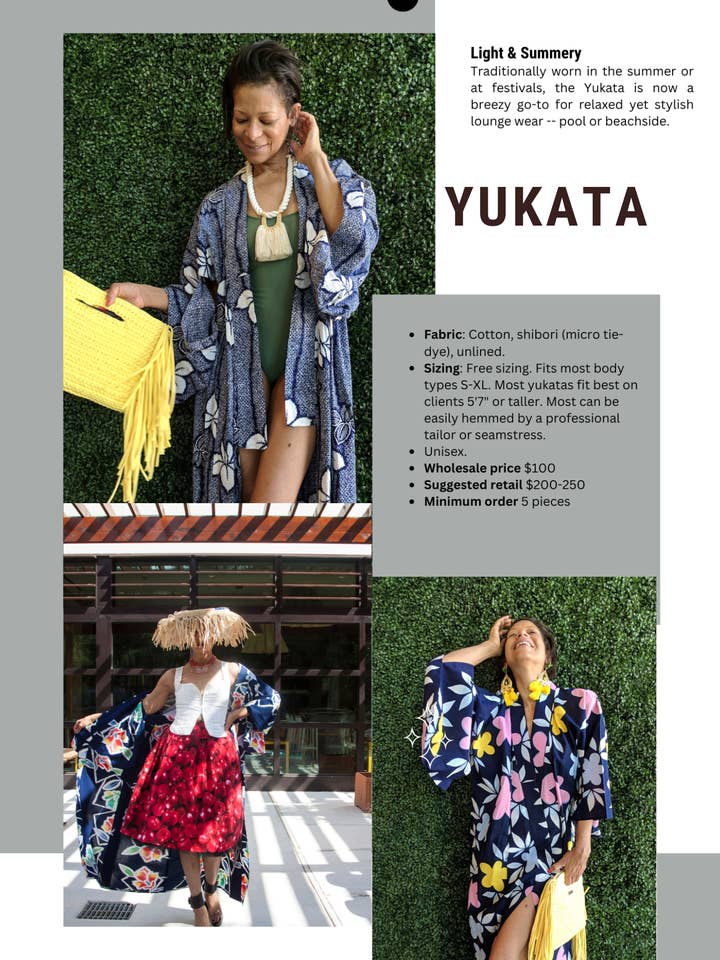 Assorted Lot of 5 Wholesale Japanese Yukata (Summer Kimono) for wholesale by Kimono Zulu