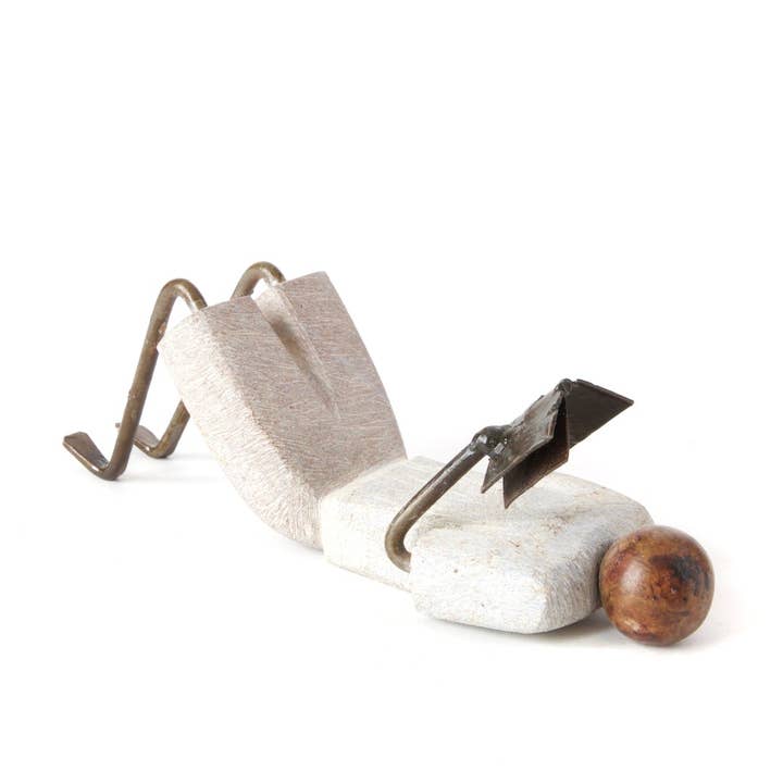 Swahili | AFRICAN MODERN - Wholesale Sculpture - Set of Two Zimbabwean Simple Life Stone and Metal Readers2