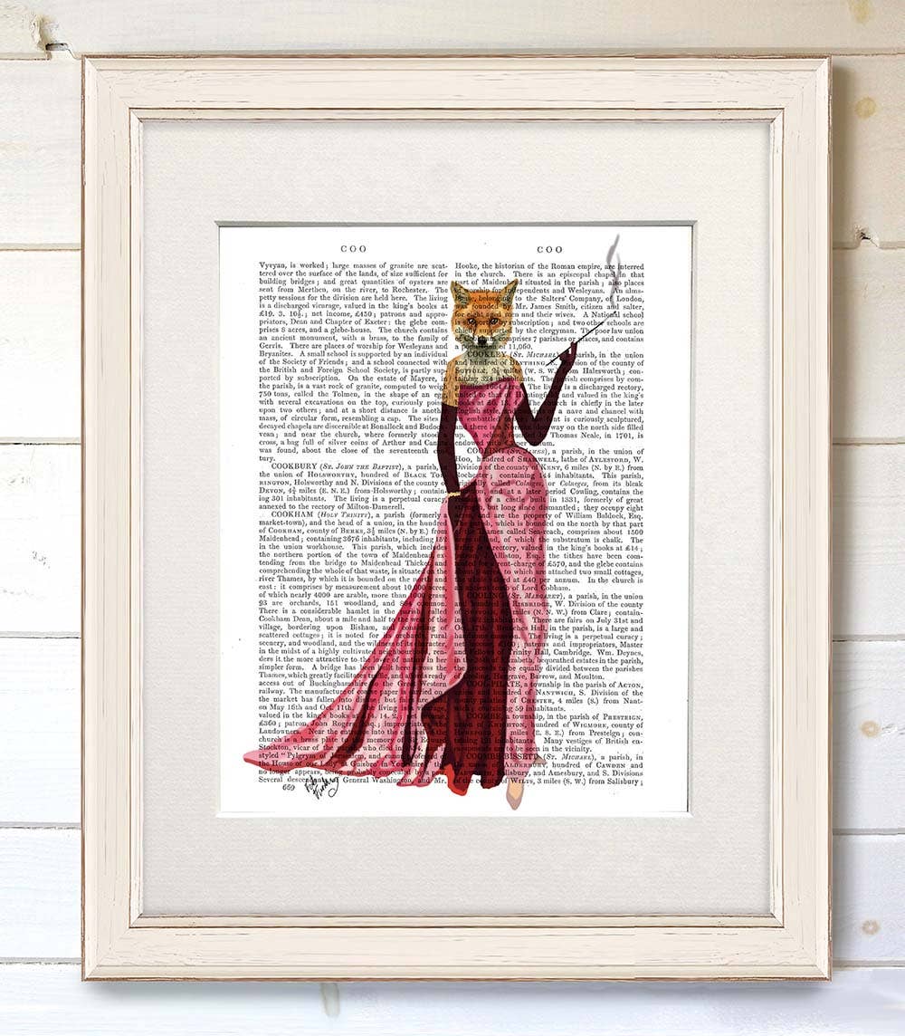 FabFunky Ltd - Wholesale Art Print - Glamour Fox in Pink Book Print / Art Print / Wall Art1