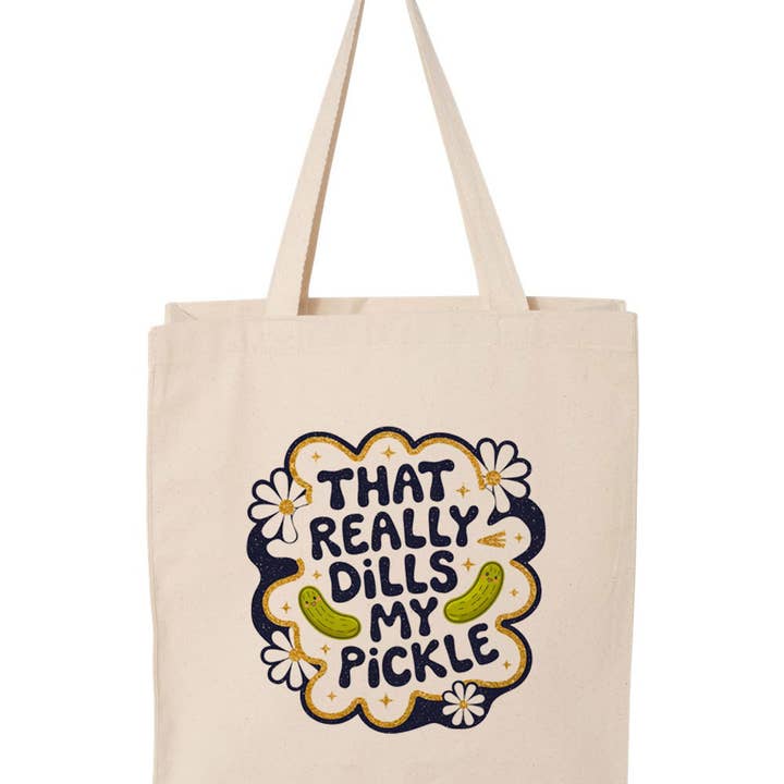 DaisyChainDesignCo - Wholesale Tote Bag - Women's - Dills My Pickle Canvas Tote Bag1
