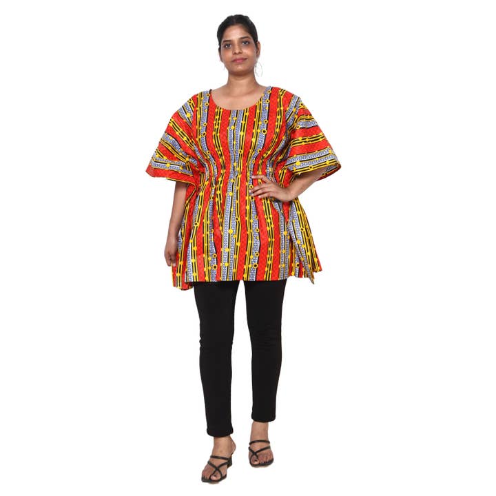 African Stars - Wholesale Kaftan - Women's - Women's Half Kaftan With Elastic Waist -- FI-P1454