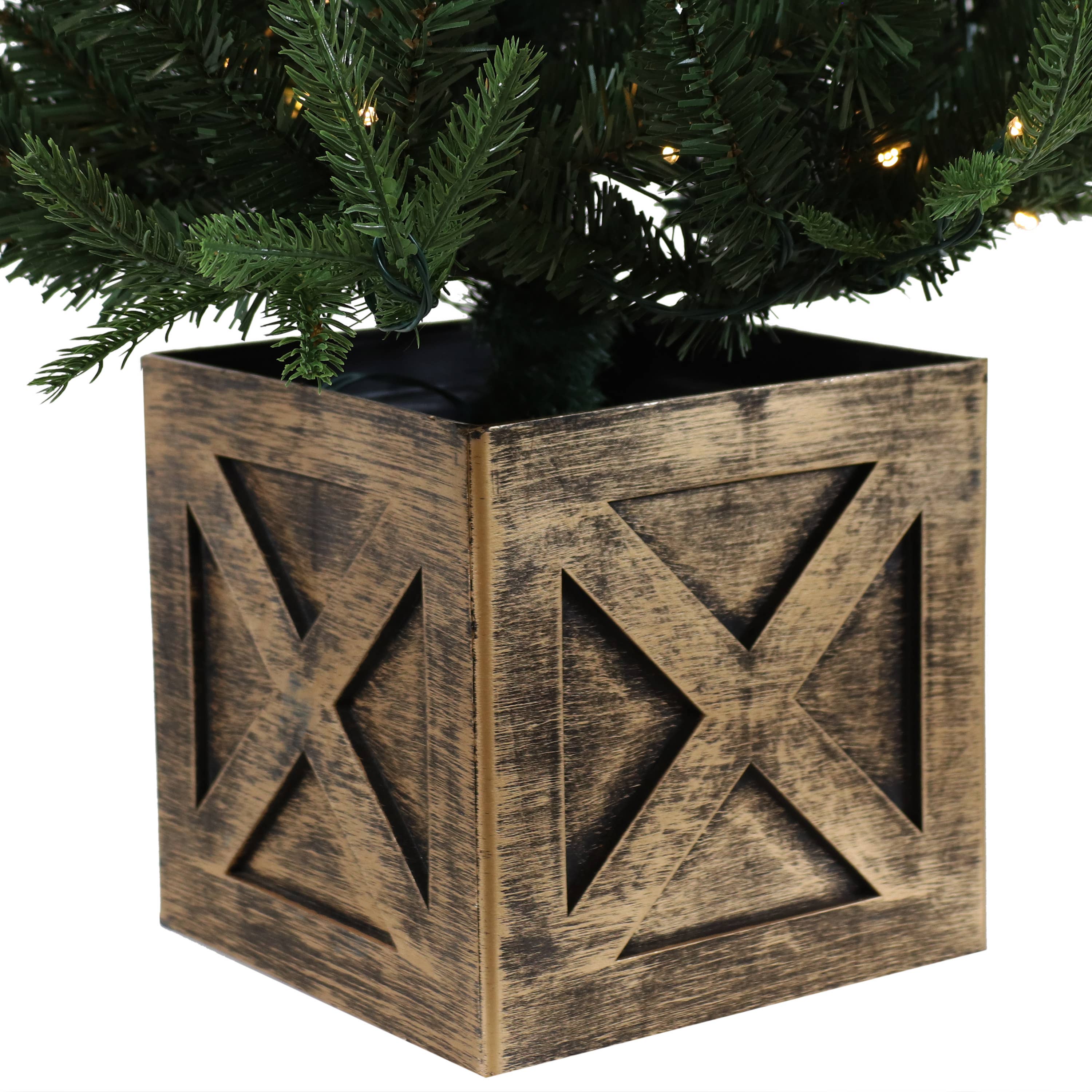 Sunnydaze Decor - Vente Sapin de Noël artificiel - Sapin de Noël artificiel pré-éclairé d'intérieur style ferme - 3 pieds8