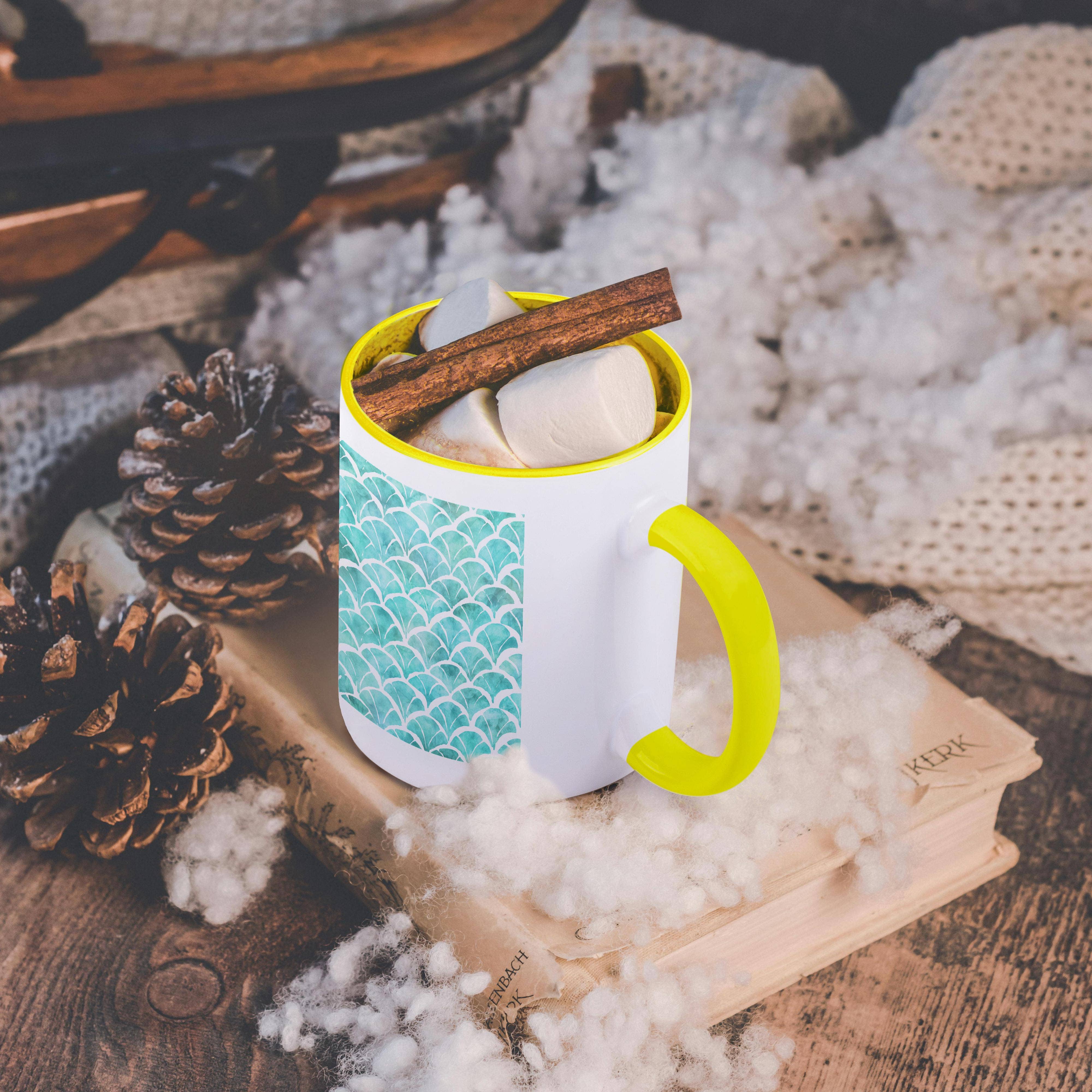 3dRose - Wholesale Coffee Mug - 3dRose, Pretty, Aqua and White Watercolor Japanese Fan Pattern, Mug5