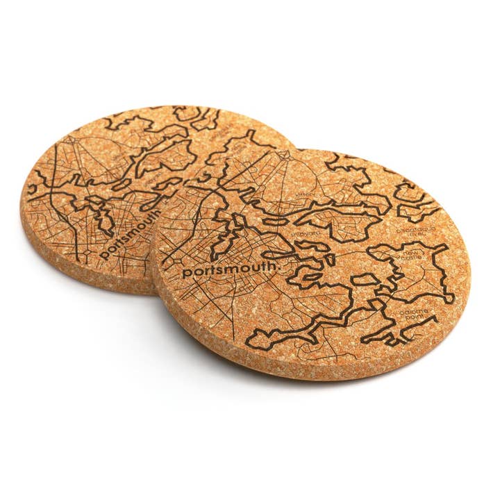 Well Told - Wholesale Coasters - CUSTOM ETCHED - U.S. City / Town Map - Coasters - Set of 23