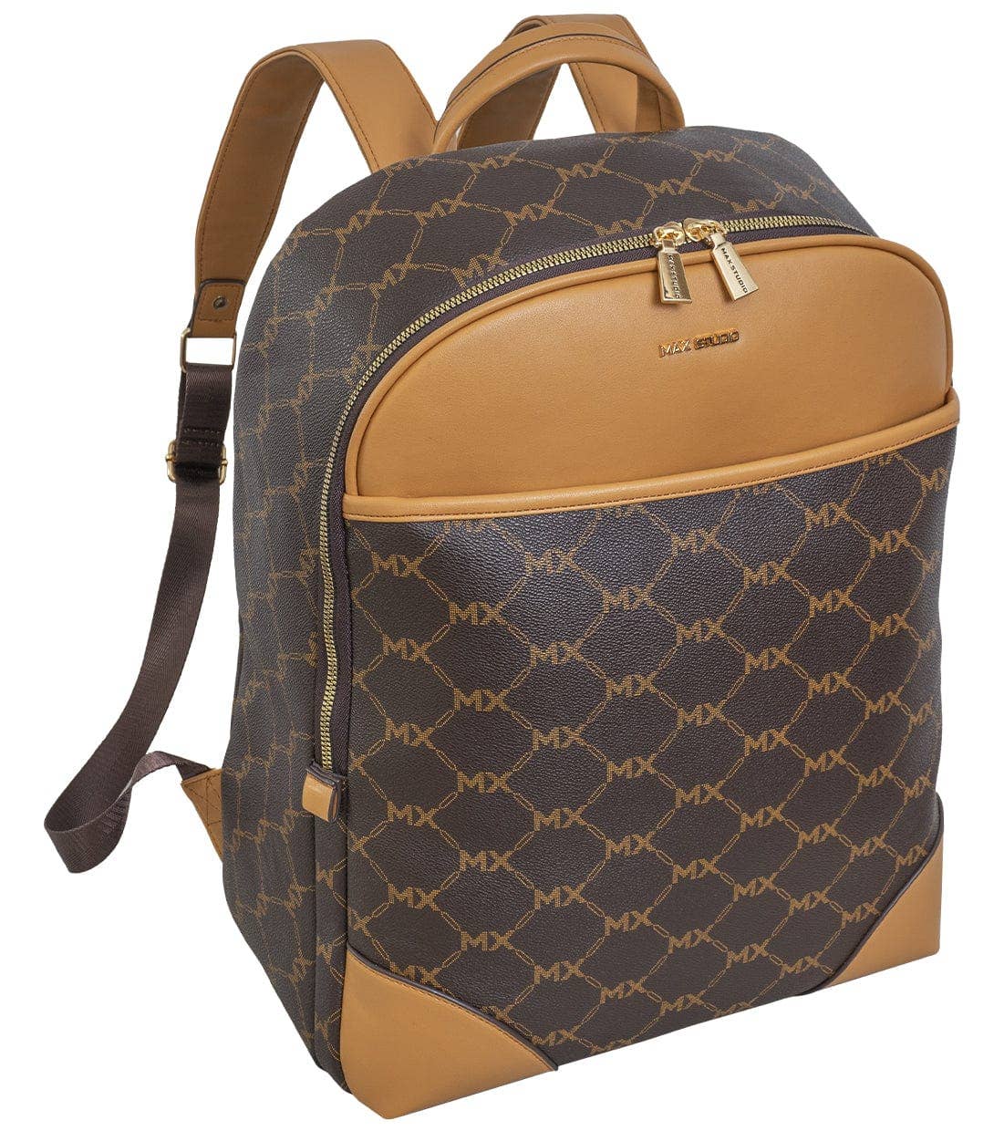 Magid - Wholesale Backpack - Women's - Max Studio Pebble Grain Signature Print Backpack with Front Zippered Pocket3