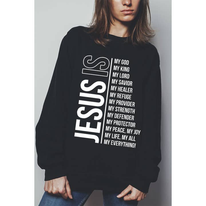 JESUS IS GRAPHIC SWEATHERSHIRT for wholesale by nobarand