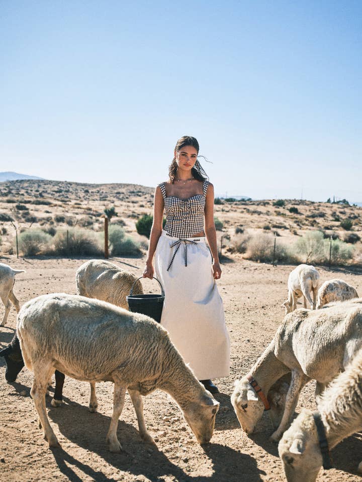 Beige OPHELIA FULL MAXI SKIRT - Whimsical, Timeless for wholesale on Faire6