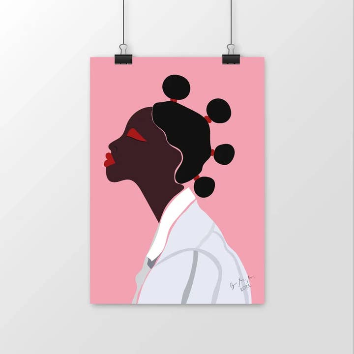 Bantu Wanddruck-Poster, A4 und A3 für den Großhandel von Gioma Atelier