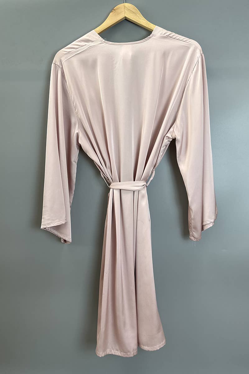 Belle Com'Elle - Wholesale Robe - Women's - Imitation silk satin bathrobe/N465023