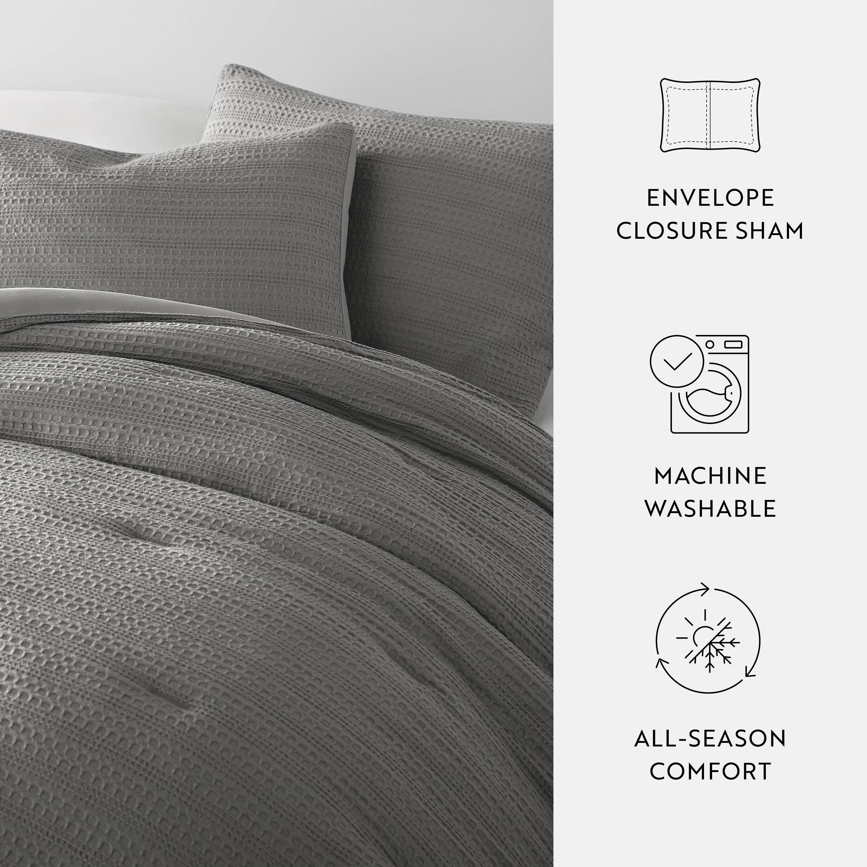 ienjoy Home - Wholesale Bedding Set - Waffle Textured 3 Piece Down Alternative Comforter Set12