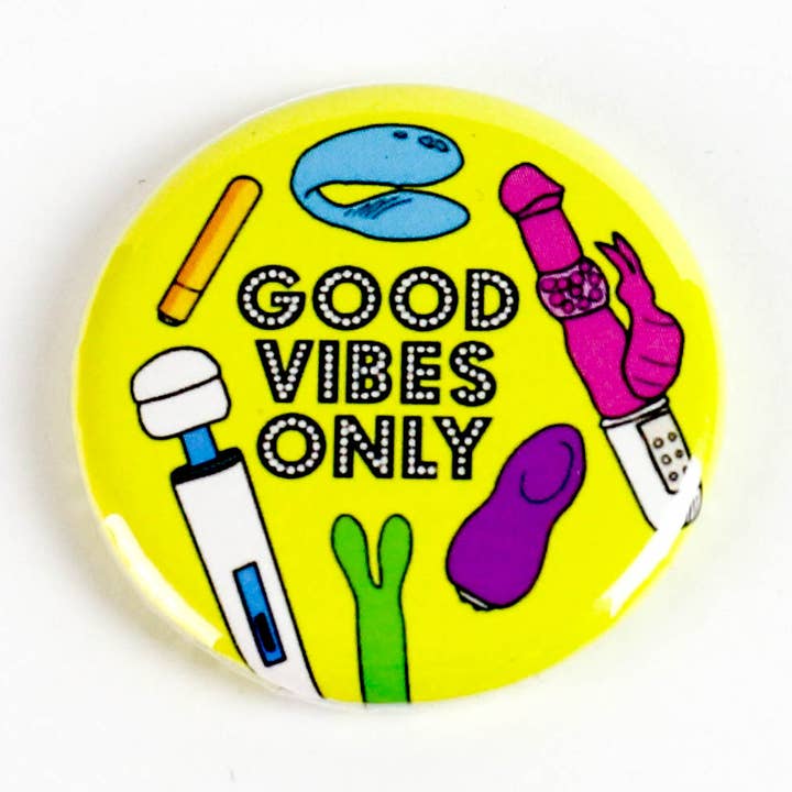 Good Vibes Only Button or Magnet for wholesale by Ifs, Ands, Or Buttons