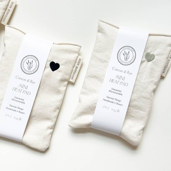 November Made - Wholesale Heating Pad - Neutral Mini Heart Heat Pad - Embroidered3