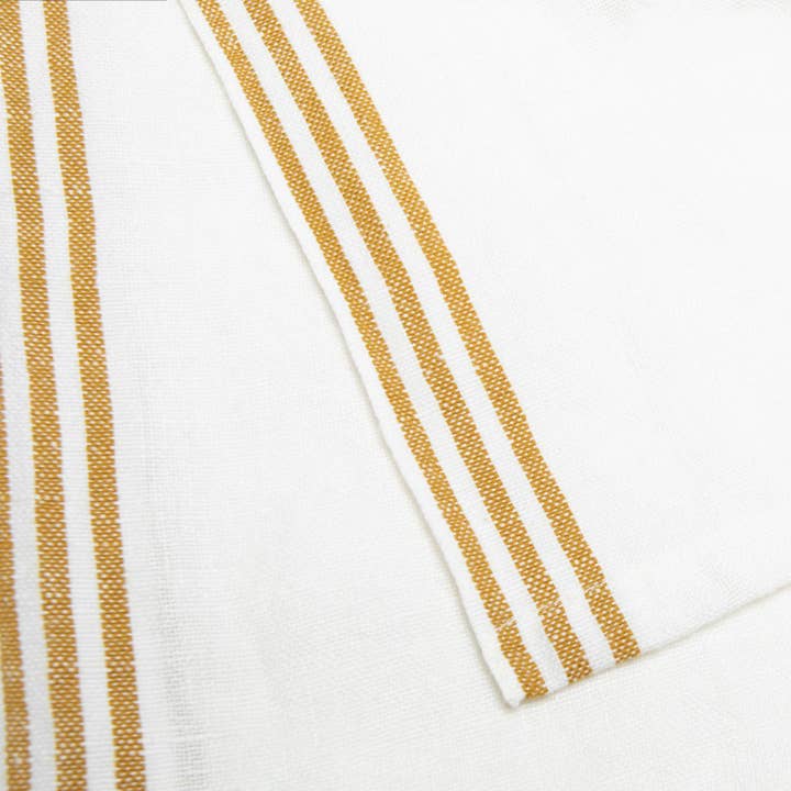 Couleur Nature - Wholesale Tea Towel - Alsace White & Mustard Towels 20x30 - Set of 23