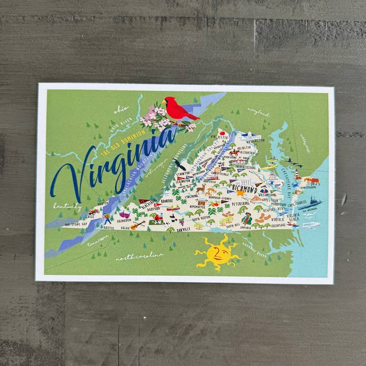 Virginia 4" x 6" Postcard for wholesale by Galleyware