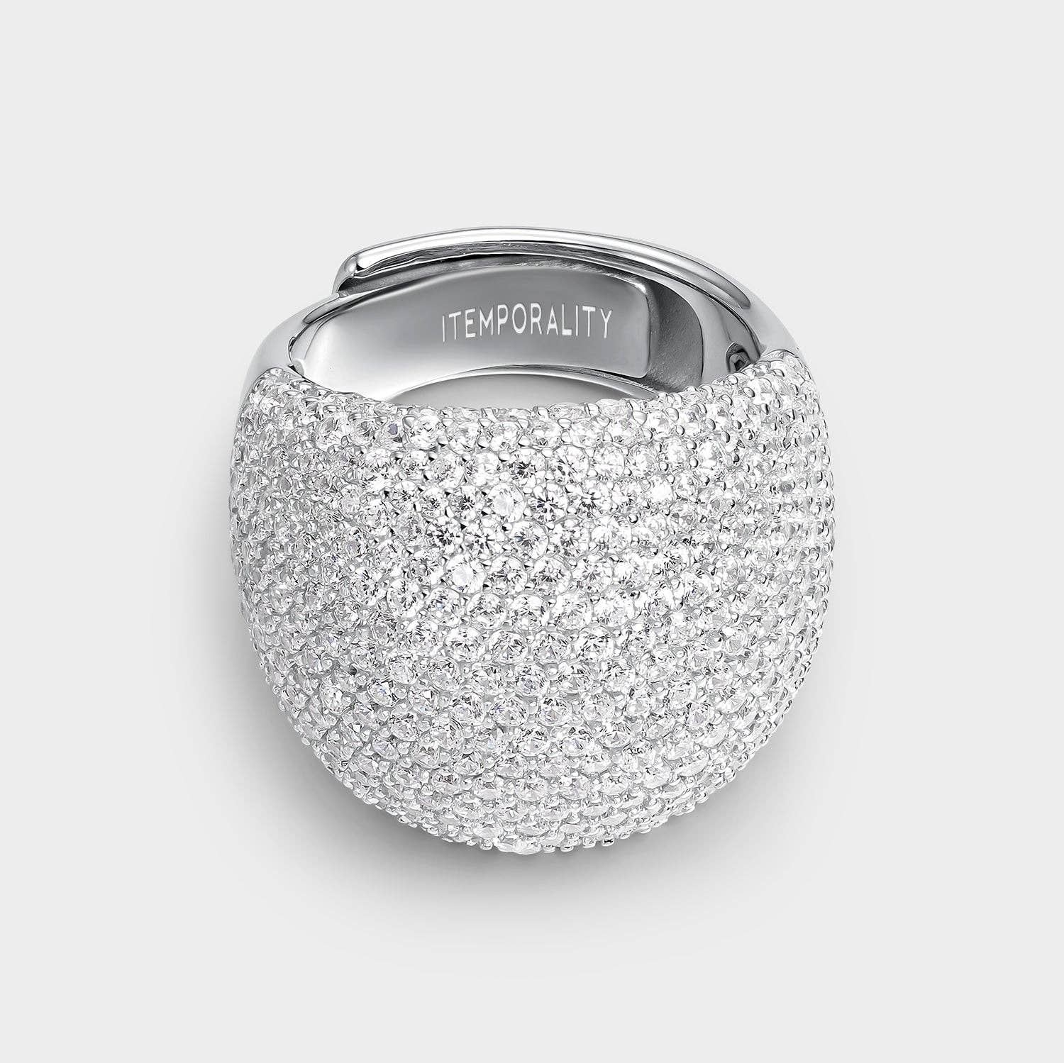 Itemporality - Wholesale Cocktail/Statement Ring - White pavé ball ring2