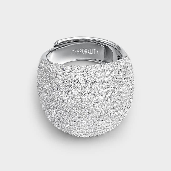 Itemporality - Wholesale Cocktail/Statement Ring - White pavé ball ring2
