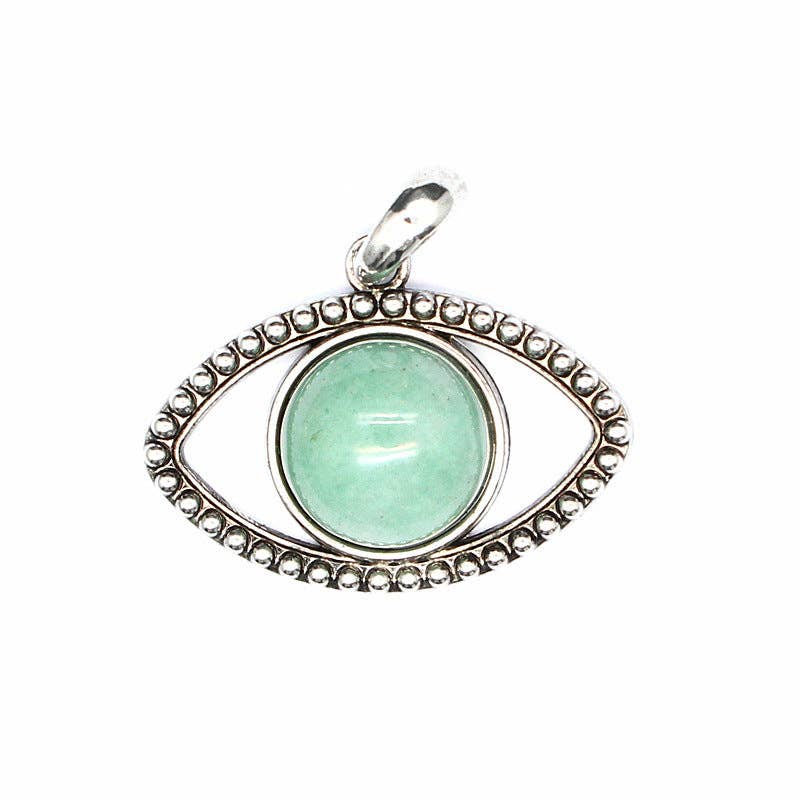 Mio Queena - Wholesale Individual Charm/Pendant - Vintage Natural Stone Evil Eye Charms (Single Pendant) - CS2