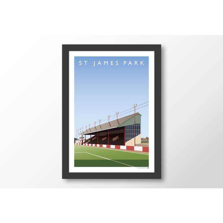 Matthew J I Wood Design & Illustration – Poster por atacado – Exeter City St James Park Exeter Cartaz1