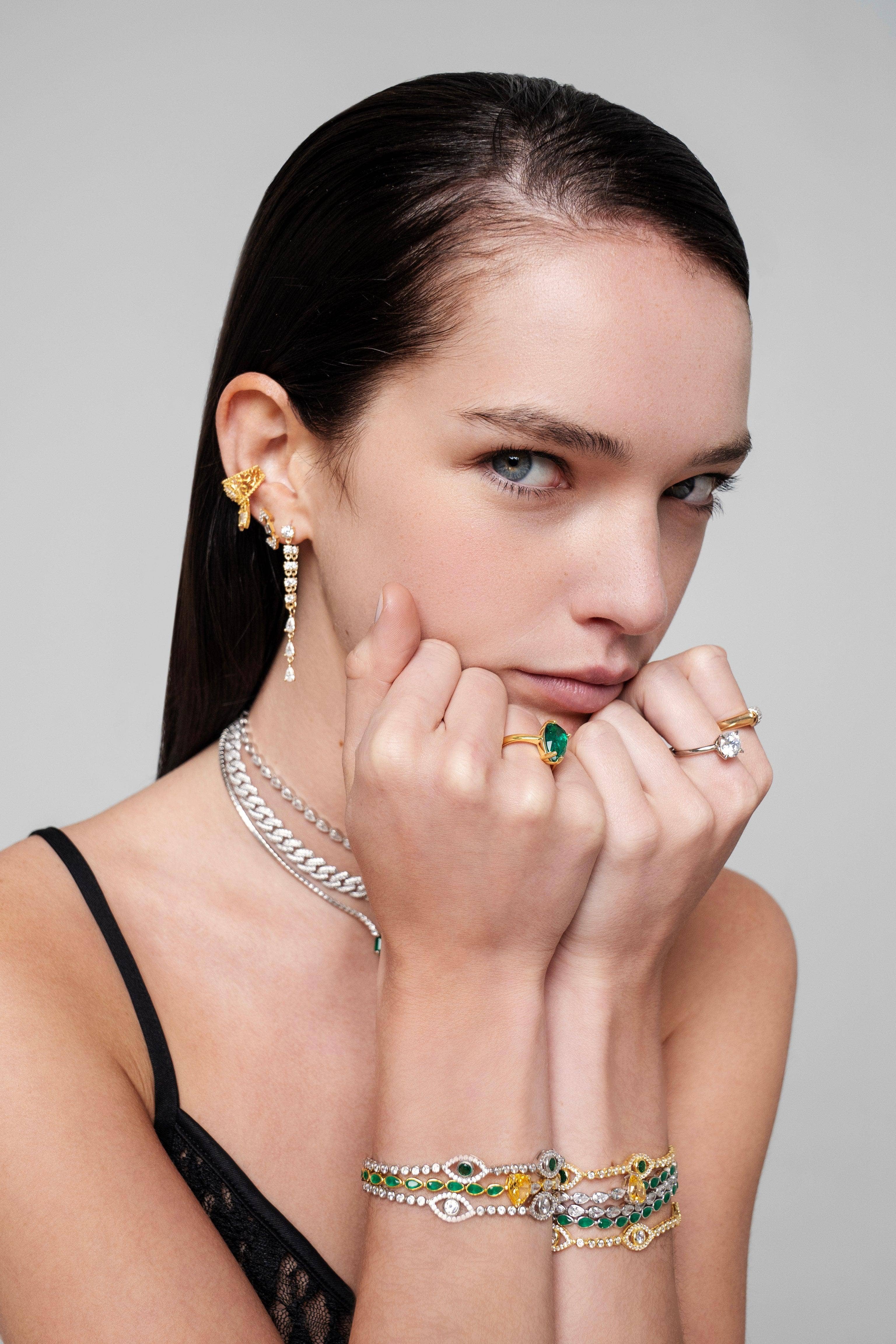 Selen Jewels - Vendita all'ingrosso Braccialetto con ciondolo/pendente - Braccialetto con Occhio di Malocchio in Pietra Verde2