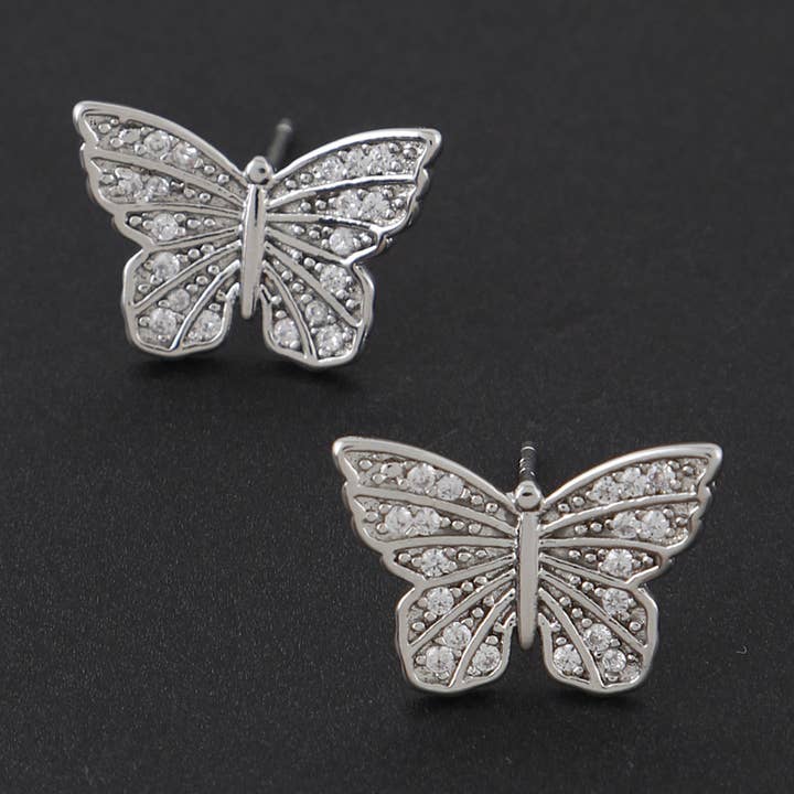 Eleganti orecchini a bottone a farfalla per la vendita all'ingrosso da parte di 3AM BY H&D ACCESSORIES