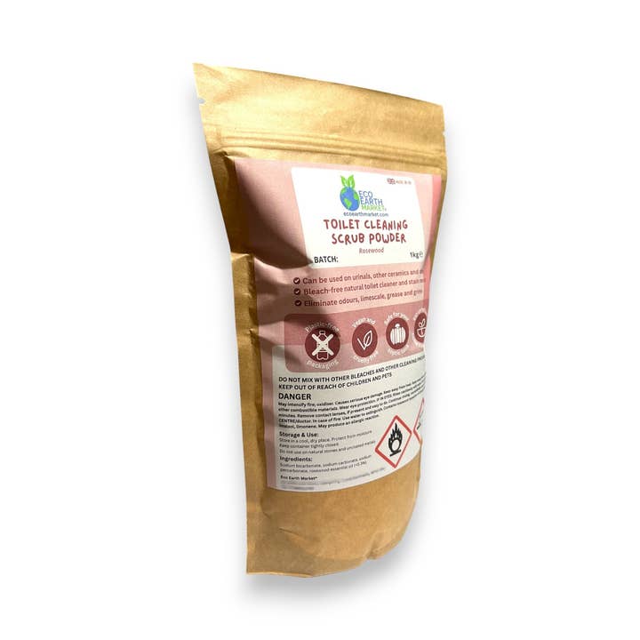 Eco Earth Market - Wholesale Toilet Cleaner - Rosewood Toilet Cleaning Scrub Powder 1kg1