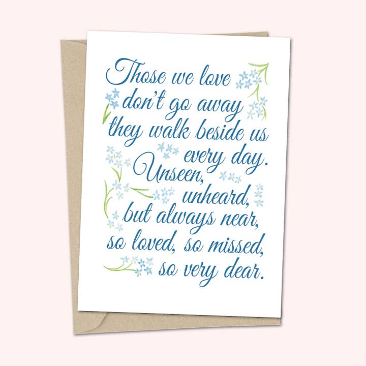 Bereavement Card - Those we love don't go away for wholesale by Duckduckle Design