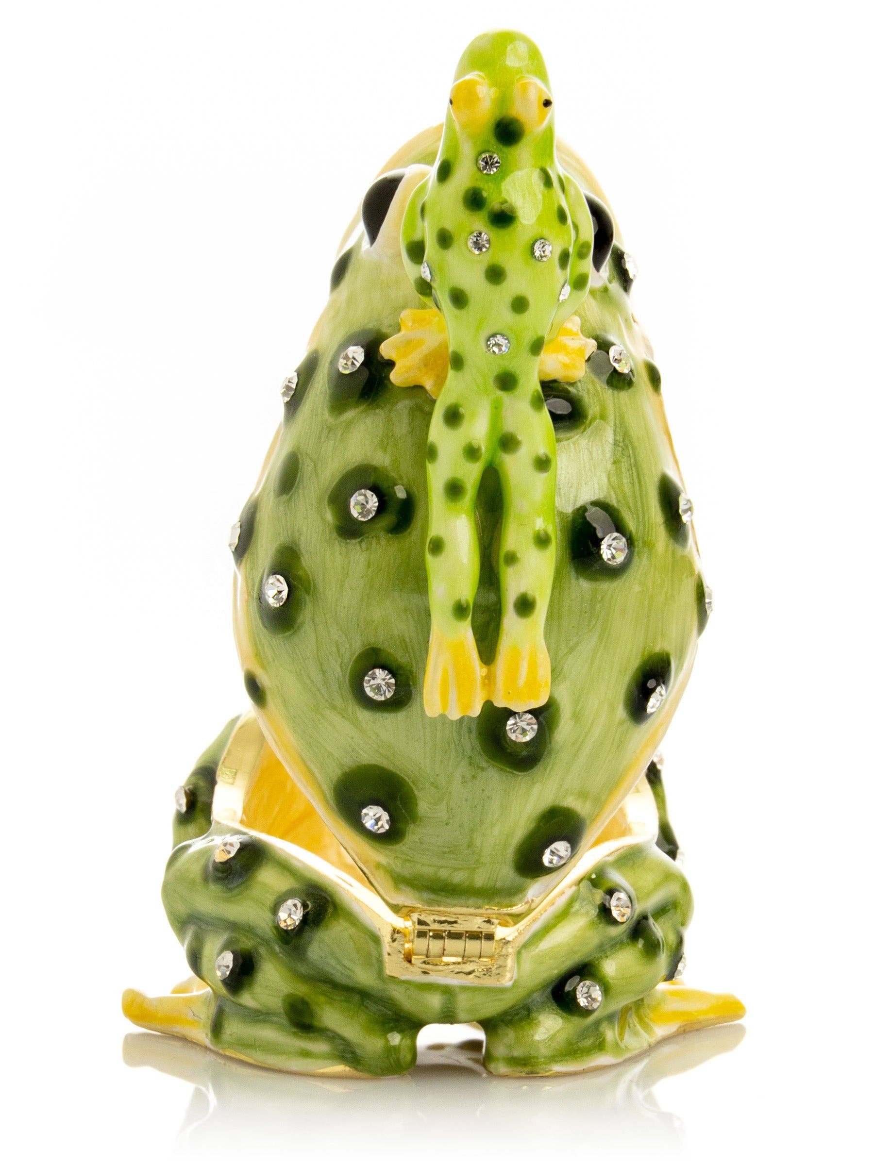 Keren Kopal – wholesale Decorative figurine – Black Spotted Toad Frog with a Baby Frog on the back8