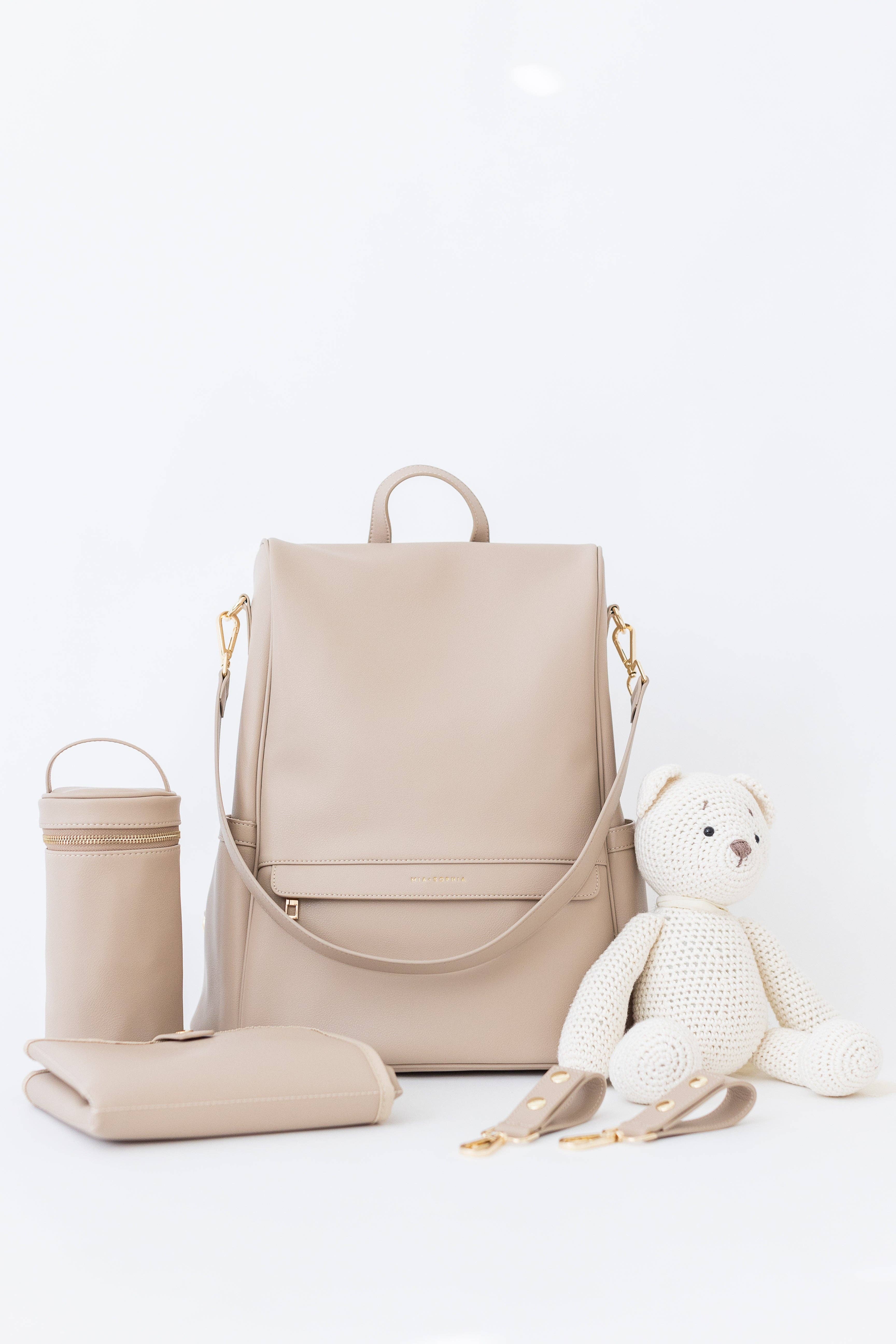 Mia + Sophia – Engroshandel Bletaske - Baby – Mia pusletaske med stelremme, flaskebholder og pusleunderlag7