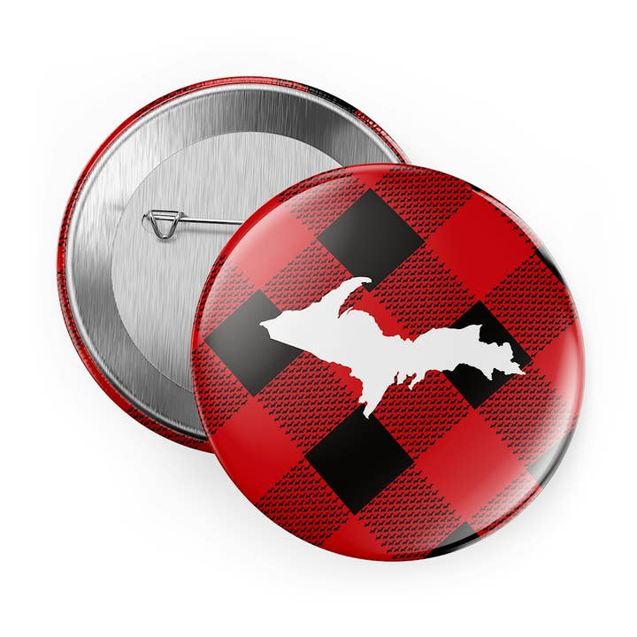 Bouton à carreaux Upper Peninsula et Buffalo pour la vente par Upper Peninsula Supply Co.