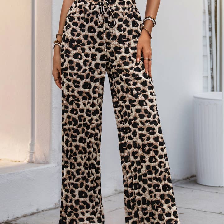 Rose Frantz ♥ Leopard Wide Pants /追跡付 Wholesale wide leg leopard pants for your store