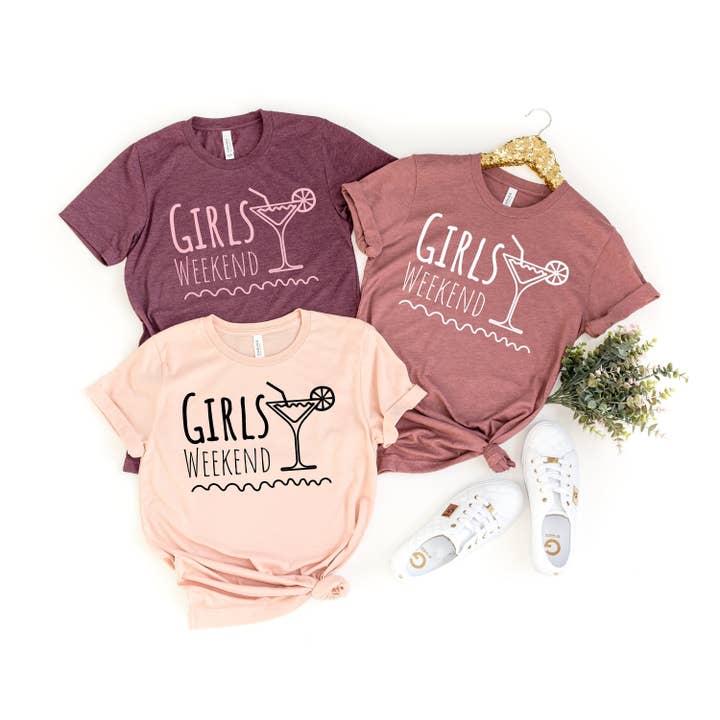 PrimestoreUS - Wholesale Screen Printed T-Shirt - Women's - Girls Weekend Shirt, Girls Vacation Shirt, Girls Night Shirt, Girls Trip Shirt, Vacay Mode Shirt, Girls Weekend Idea, Winery Trip