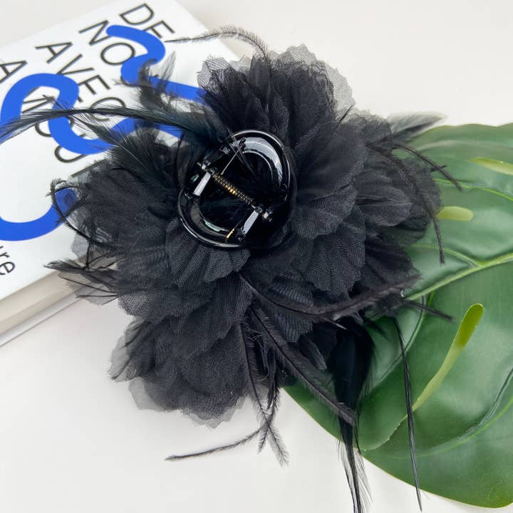 TheDivaSoap - Wholesale Hair Clip - Women's - Pearl Feather Flower Hair Clip