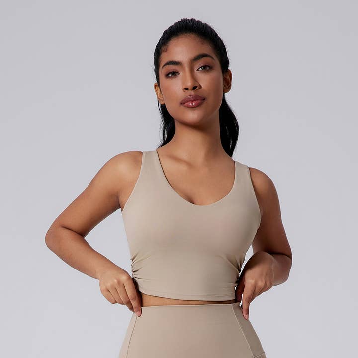 Sodalemon - Wholesale Athletic Top - Women's - Women Open-Back Yoga Bra Waist-Cinching Workout Tank Top8