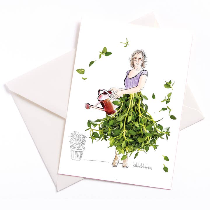 Herbs granny - card with envelope for wholesale by Lütteblüten
