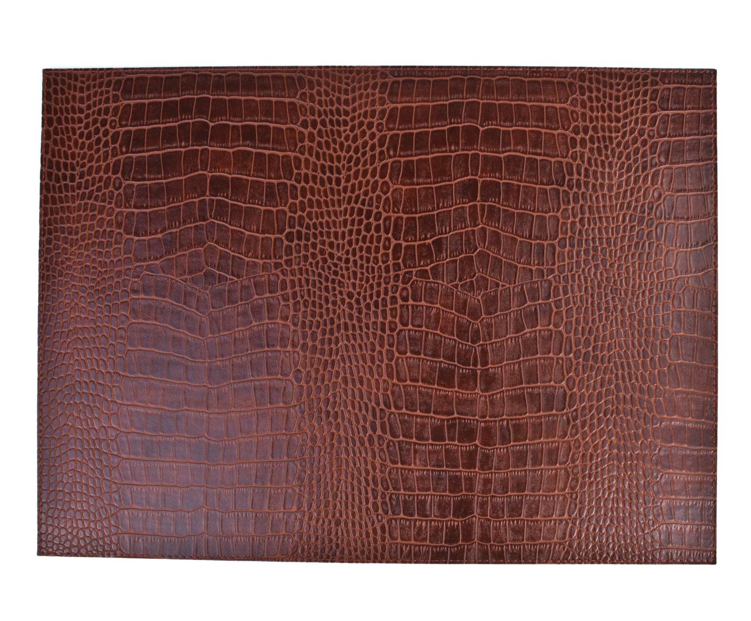 Signature Home Collection GmbH - Wholesale Placemat - Set van 6 rechthoekige placemats in krokodillenprint, licht- en donkerbruin3