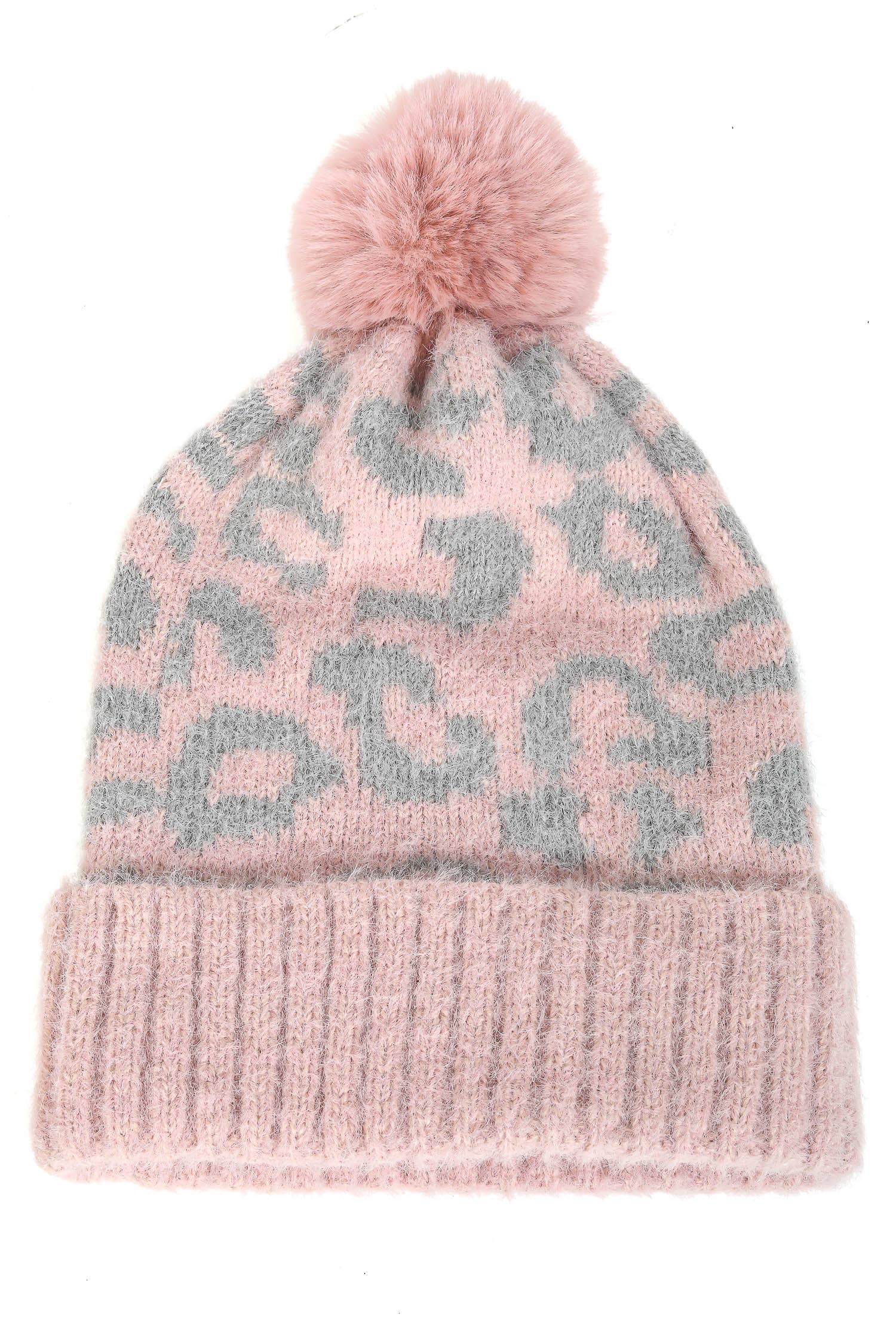 Anarchy Street - Vendita all'ingrosso Berretto - Donna - Berretto con pompon fuzzy con stampa leopardata5