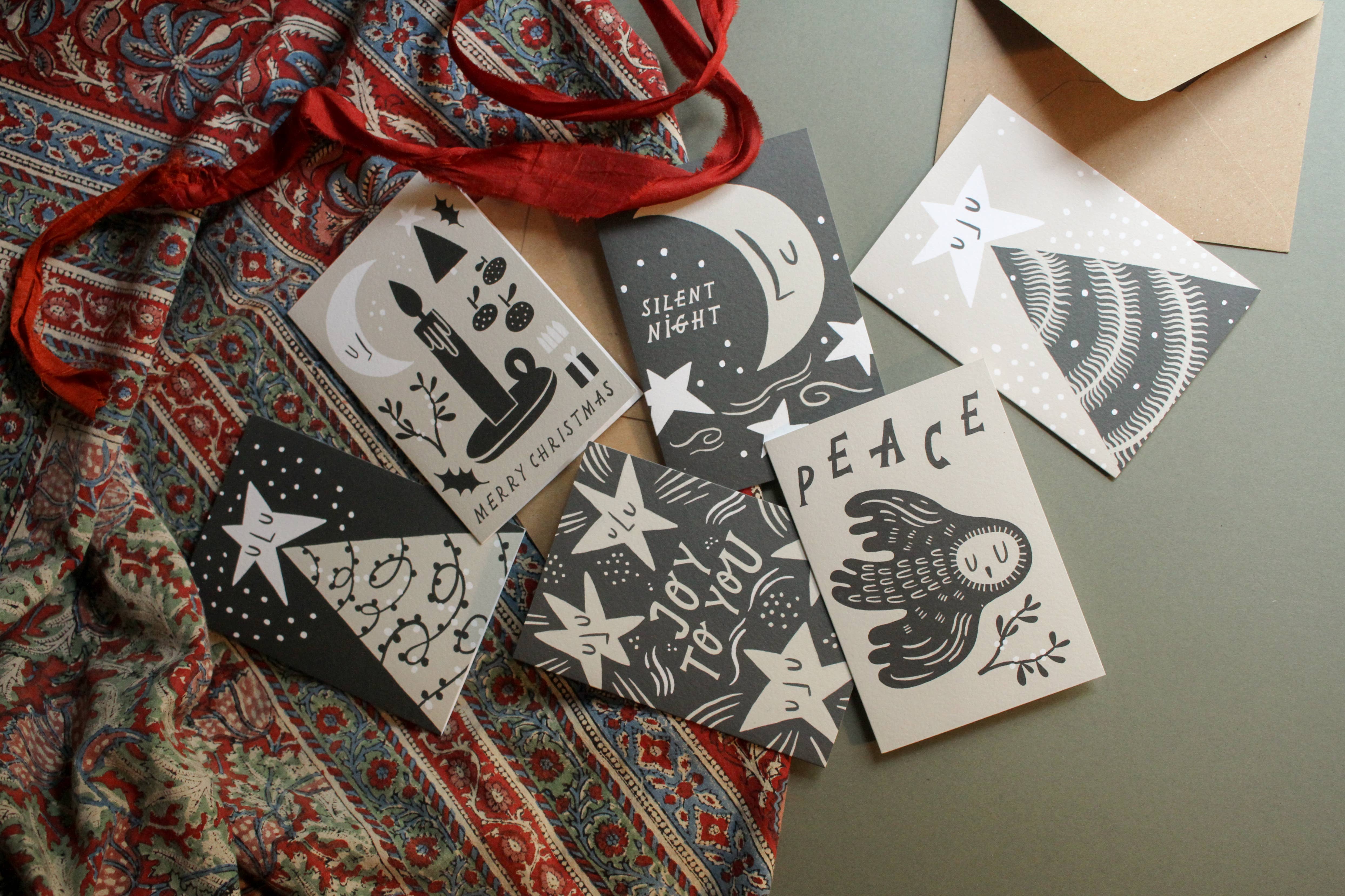 Lauren Marina – wholesale Christmas card – 'Silent Night' Moon Christmas Card2